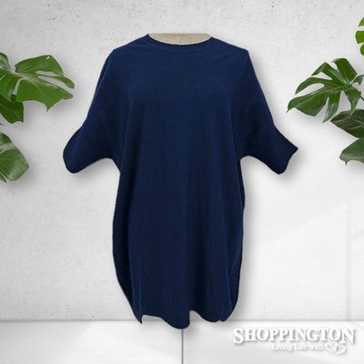 Loose Fit Sleeved Jumper - Navy