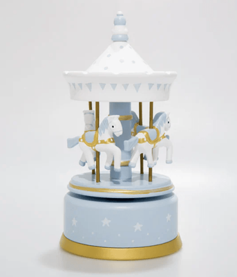 Wooden Musical Carousel - Blue