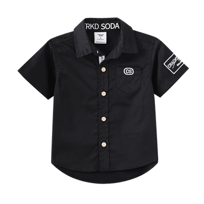 Cracked Soda - Cooper Detailed Black Shirt (available in 8 sizes)