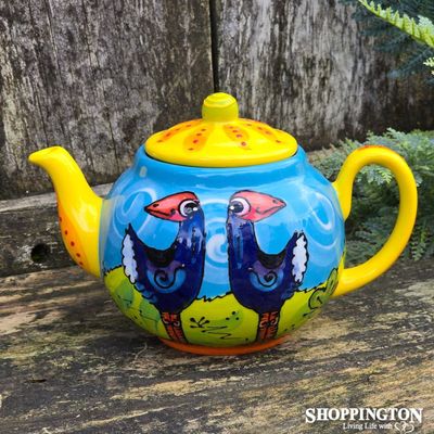 NZ Made Hand Painted - Tea Pot Twin Pukeko