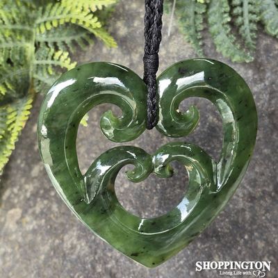 Pounamu - Double Koru Heart