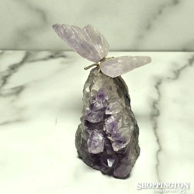 Amethyst with Rose Quartz Butterfly