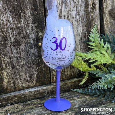 Dotty Star Wine Glass - 30th