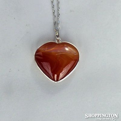 Crystal Pendant - Heart Carnelian