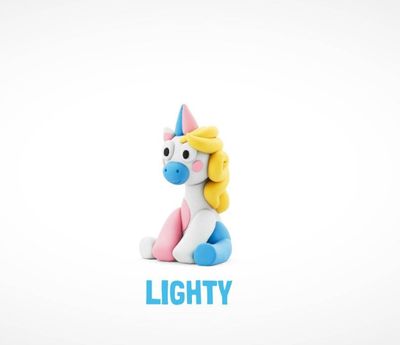 Hey Clay - 3 Can Sets - Rainbow Unicorn Lighty