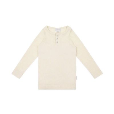 Jamie Kay Organic Cotton Fine Rib Long Sleeve Henley - Lily Fleck