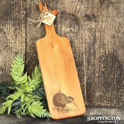 NZ Made Rimu Engraved Paddle Board - Kiwi