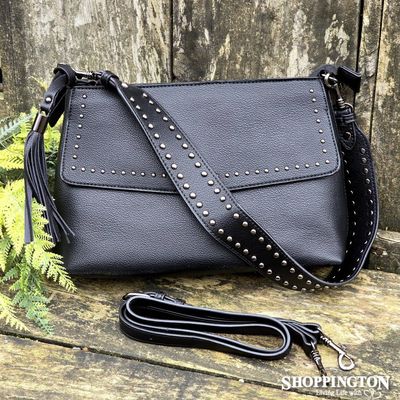 Black Caviar Handbag - Nevada Studded Black