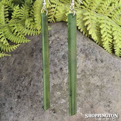 Pounamu - Earrings Adze 90mm