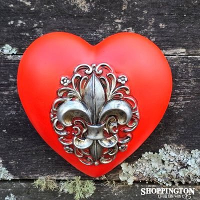 Collectable Heart - Red Fleur De Lis