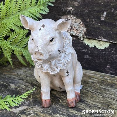 Pig With Laurel 15cm