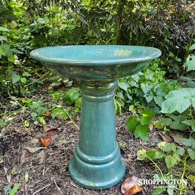 Ceramic Bird Bath - Ocean Teal