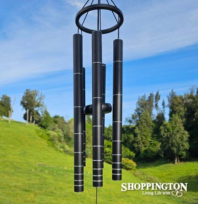 Wind Chime - Natures Melody Black &amp; Silver (tuned) 28&quot;