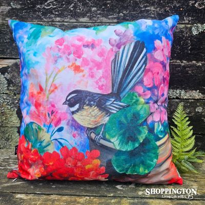 Cushion - NZ Print -  Fantail - Irina Velma