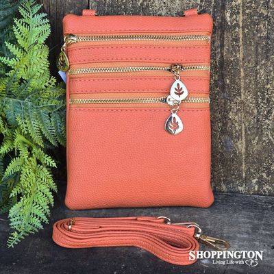 Crossbody Bag - 3 Zip Orange