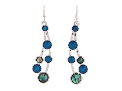 Earrings - Coloured Dots Blue &amp; Paua