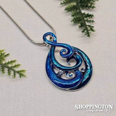 Necklace - Blue Koru Twist