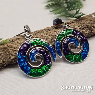 Earrings -Blue Purple Koru