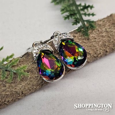 Earrings - Multi Coloured Eggplant