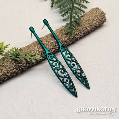 Earrings - Koru Paddle Blue