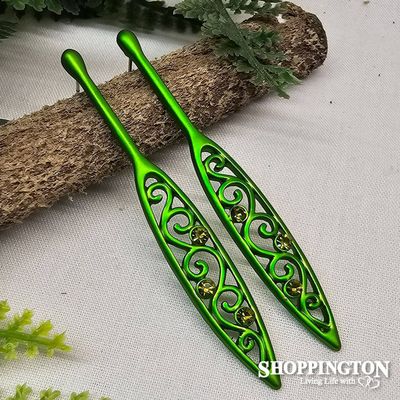 Earrings - Koru Paddle Green