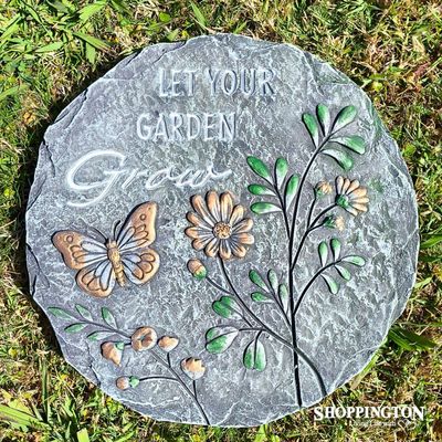 Stoneware Stepping Stone - Let Your Garden Grow