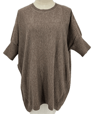 Loose Fit Sleeved Jumper - Brown