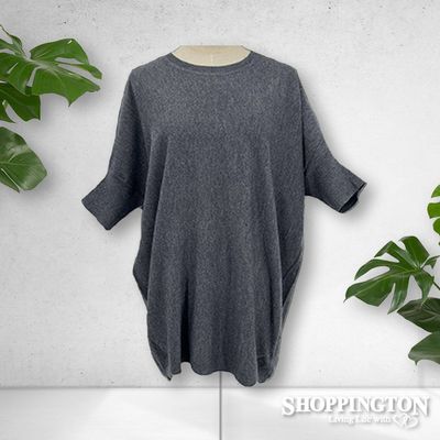 Loose Fit Sleeved Jumper - Charcoal