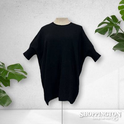 Loose Fit Sleeved Jumper - Black