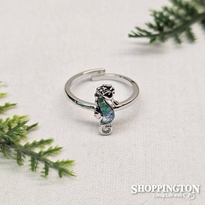 Ring - Adjustable Turquoise Seahorse