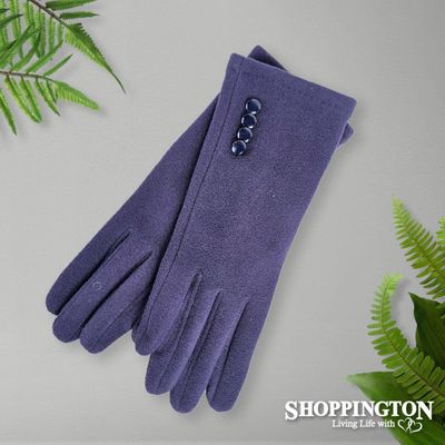 Gloves 4 Button - Navy