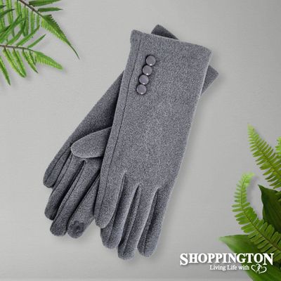 Gloves 4 Button - Grey