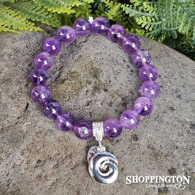 Bracelet - Amethyst with Koru Charm