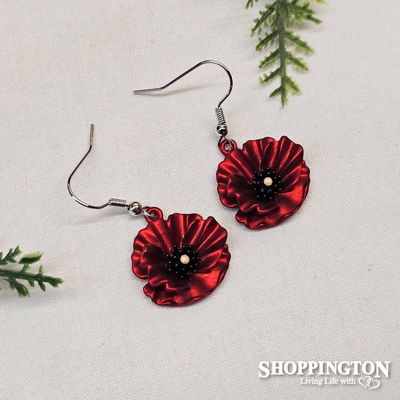 Earrings - Red Poppy