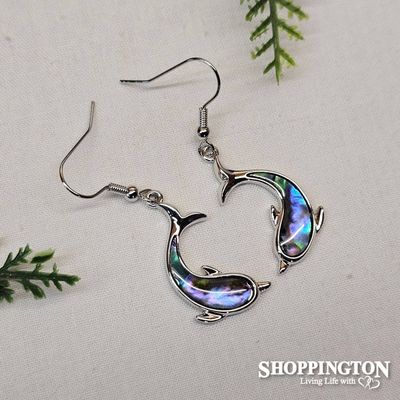 Earrings - Paua Jumping Dolphin