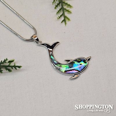 Necklace -  Paua Jumping Dolphin Pendant