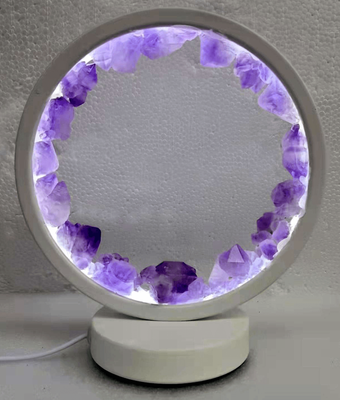 Natural Amethyst Crystal LED USB Table Lamp