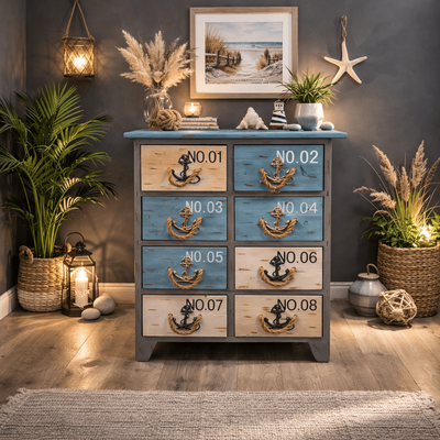 Nautical 8 Draw Cabinet