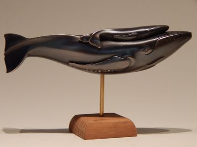 &#039;Humpback Mother and Calf&#039;  bronze sculpture by Doug Marsden