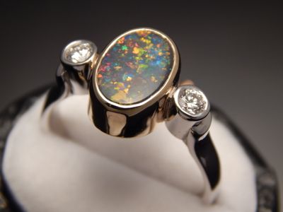 Black Opal ring 116