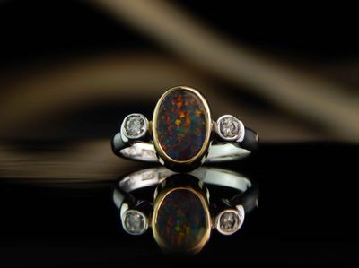 Black Opal ring 116