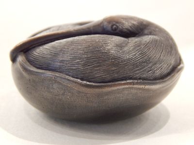 &#039;Nesting Kiwi&#039; bronze sculpture by Doug Marsden