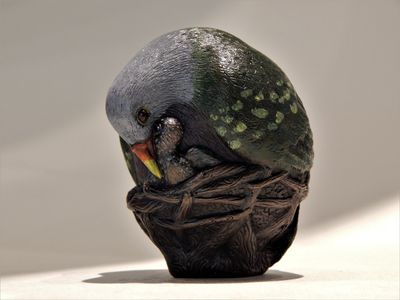 Nora Shayeb &#039;Wampoo&#039; Fruit Dove bronze sculpture