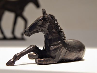 Aaron Brown &#039;Lying Foal&#039; bronze sculpture