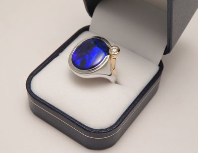 Black Opal ring 888