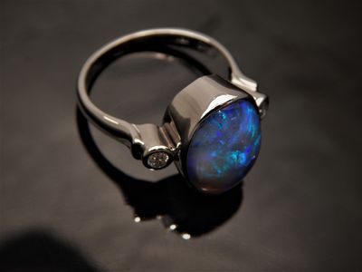 Black Opal ring 717
