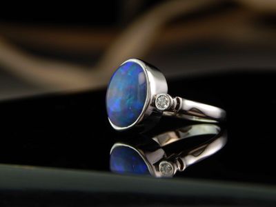 Black Opal ring 717