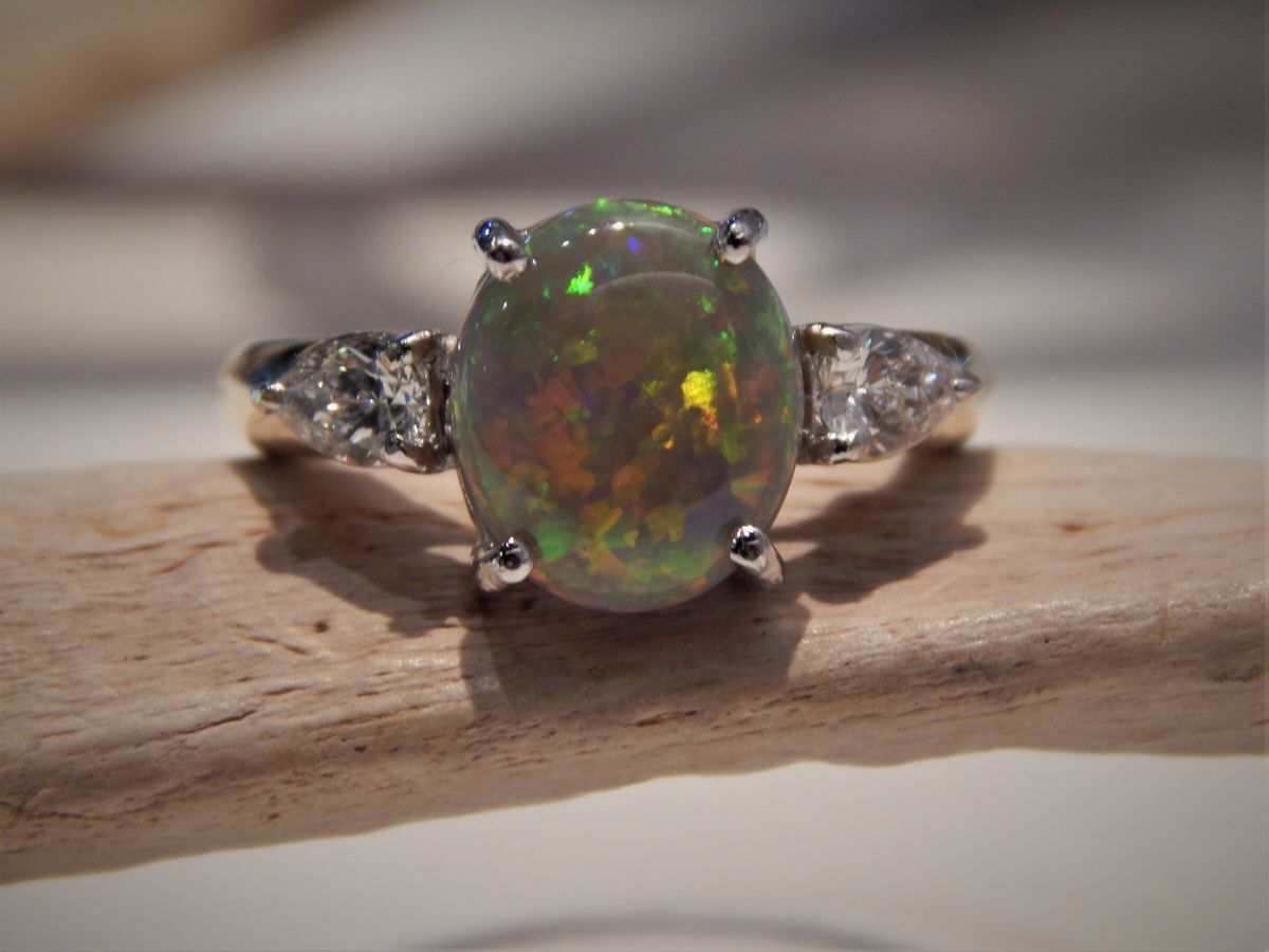 Brown store opal ring