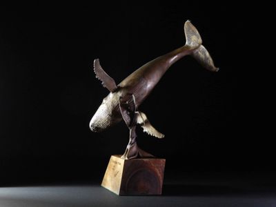 Ken Auton Humpback Whale bronze sculpture