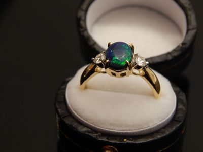 Black Opal ring 116